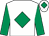 White, emerald green diamond, sleeves and diamond on cap (Mr M Sawers)