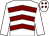 White & maroon chevrons, white sleeves, white cap, maroon diamonds (Mulgrave Partnership)
