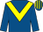 Royal blue, yellow chevron, striped cap (D M Kiernan)