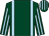 Dark green, light blue braces, striped sleeves & cap (Mrs N K Griffin & T Brosnan)