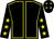Black, yellow seams, yellow stars on sleeves, black cap, yellow stars (Mrs Diane Murphy)