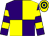 Purple and yellow (quartered), hooped sleeves, yellow and dark blue hooped cap (Castle Racing & Partner)