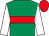 Emerald green, red hoop, white sleeves, red cap (Mrs J M Walton)