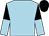 Light blue, black and light blue halved sleeves, black cap (Mrs P L Bridel)