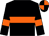 Black, orange hoop and armlets, quartered cap (Fpr Syndicate 7)