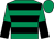 Emerald green, black hoops, halved sleeves, emerald green cap (Mr B C Dice)