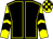 Black, yellow seams, yellow and black chevrons on sleeves, check cap (P Middleton, M Lowther)