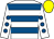 White, royal blue hoops, white sleeves, royal blue spots, yellow cap (Par Four)