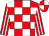 Red and white check, striped sleeves, quartered cap (John P McGovern)