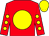 Red, yellow disc, yellow spots on sleeves, yellow cap (Anthony Glavin)