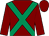 Maroon, emerald green cross sashes, maroon cap (Express Racing Syndicate)
