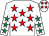 White, red stars, white sleeves, emerald green stars, white cap, red stars (The Old Fools Partnership)