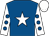 Royal blue, white star, white sleeves, royal blue spots, white cap (Cocktail Racing Partnership)
