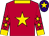 Scarlet, gold star, gold stars on sleeves, gold collar and cuffs, gold star on purple cap (China Racing Club)
