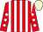 RED and WHITE stripes, RED sleeves, WHITE spots, BEIGE cap (Gilbert & Gamble)