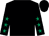 Black, emerald green stars on sleeves (Houghton Bloodstock)