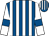 Royal blue and white stripes, white sleeves, royal blue armlets (Mr N Hassan)