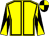 Yellow, black seams, black and yellow diabolo on sleeves, quartered cap (Mr John R Saville)