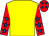Yellow, red sleeves, royal blue stars, red cap, royal blue stars (Jakes Family)