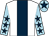 White, dark blue stripe, light blue sleeves, dark blue stars, light blue cap, dark blue star (Mr Stuart C Williams)
