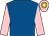 Royal blue, pink sleeves, pink cap, yellow hoop (Mr Brian D Cantle)