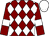 Maroon and white diamonds, maroon sleeves, white armlets, white cap (Frank Deely And John McGarry)