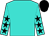 Turquoise, black stars on sleeves, black cap (Mrs Lucie Botti)