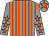 Grey and orange stripes, grey sleeves, orange stars, grey cap, orange star (Posh John 11)