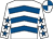 White, royal blue chevrons, white sleeves, royal blue stars, quartered cap (O1 Racing Partnership)