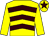 Yellow, brown chevrons, yellow sleeves, yellow cap, brown star (Mrs Anabel K Murphy)