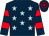 Dark blue, light blue stars, dark blue and red hooped sleeves and cap (Mr Mike Roberts)