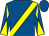 Royal blue, yellow sash, diabolo on sleeves (Mr R Haim)