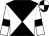 Black and white diabolo, white sleeves, black armlets, black and white quartered cap (Mr & Mrs F Cotton,mr & Mrs P Conway)