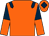 Orange, dark blue epaulets, dark blue and orange halved sleeves, orange cap, dark blue diamond (M F Harris)