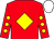 RED, YELLOW diamond, RED sleeves, YELLOW spots, WHITE cap (Miss Jayne Brace & Mr Gwyn Brace)