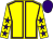 Yellow, purple seams, yellow sleeves, purple stars and cap (Miss Trudi Johnson)