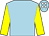 Light blue, yellow sleeves, light blue cap, white spots (Mr Richard Weeks & Partner)