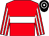Red, white hoop, striped sleeves, black and white hooped cap (Roberts, Churchward, Whittal-williams)