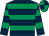 Dark blue & emerald green hoops, quartered cap (M A Ryan)