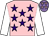 Pink, purple stars, white sleeves, mauve cap, pink stars (Baby Rosebud Syndicate)