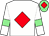 White, red diamond, white sleeves, light green armlets, light green cap, red diamond (Mrs Sue Murtagh)