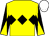 Yellow, black triple diamond, black and yellow diabolo on sleeves, white cap (Victoria Bewley,john Gibson&E G Tunsta)