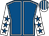 Royal blue, white seams, white sleeves, royal blue stars, striped cap (Mr H Frost)