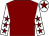 Maroon, white sleeves, maroon stars, white cap, maroon star (Mrsjaynefrench & Mrsjacquelinepilling)