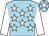 Light blue, white stars, sleeves and star on cap (Fabfive)
