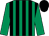 Emerald green and black stripes, emerald green sleeves, black cap (Mrs D P G Flory)