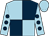 Light blue and dark blue (quartered), light blue sleeves, dark blue spots, light blue cap (The Fops)