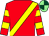 RED, YELLOW sash, hooped sleeves, LIGHT GREEN and DARK GREEN quartered cap (Mr V Thompson)