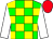 Green, yellow checked, white sleeves, red cap (Sh Mansoor Bin Zayed Al Nahyan)
