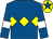 Royal blue, yellow triple diamond, royal blue sleeves, white armlets, yellow cap, royal blue star (The Phoenix Partnership)